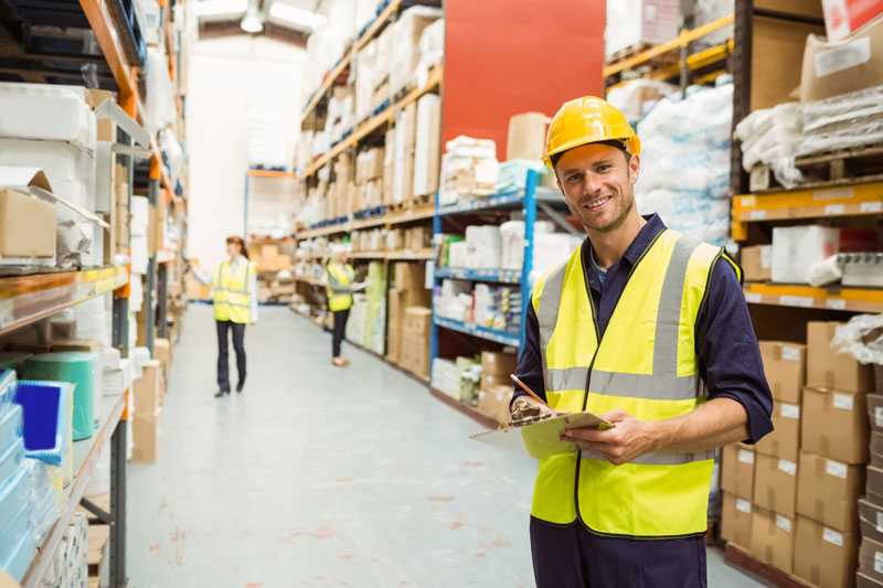 Image of a warehouse executive in a warehouse 